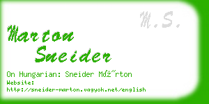 marton sneider business card